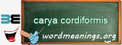 WordMeaning blackboard for carya cordiformis